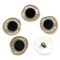 Zinc Alloy Shank Button, with Resin, gold color plated, black Approx 3mm 