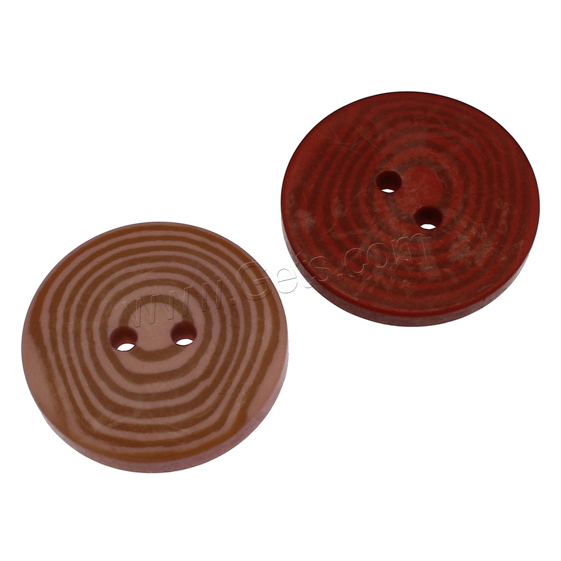 2-Loch Harz Knopf, flache Runde, verschiedene Größen vorhanden, keine, 100PCs/Tasche, verkauft von Tasche