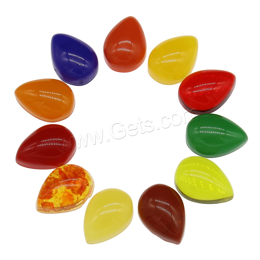 Fashion Resin Cabochons, Teardrop, different size for choice, more colors for choice, Sold By Bag