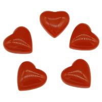 Fashion Resin Cabochons, Heart, red 