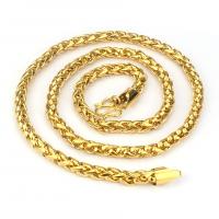 Brass Chain Necklace, 24K gold plated, French Rope Chain & fashion jewelry & DIY & for man, 55mm Approx 23.62 Inch 