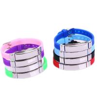 Silicone Stainless Steel Bracelets, with Silicone, polished, fashion jewelry & Unisex 10mm Approx 8.85 Inch 