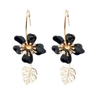 Enamel Zinc Alloy Drop Earring, gold color plated, for woman & hollow nickel, lead & cadmium free, 60*25mm 