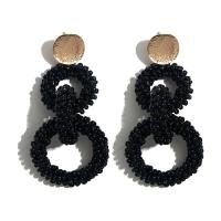 Seedbead Drop Earring, with Brass, gold color plated, fashion jewelry & for woman, black, nickel, lead & cadmium free, 90*42mm 