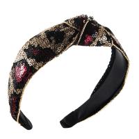 Hair Bands, Pleuche, with Sequins & Brass, plated, fashion jewelry & for woman nickel, lead & cadmium free, 145*120mm 