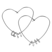 Stainless Steel Lever Back Earring, Heart, fashion jewelry & for woman, original color  