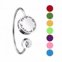 Titanium Steel Aromatherapy Bangle, Unisex, original color, 3mm, Inner Approx 62mm Approx 7.6 Inch 