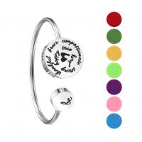 Titanium Steel Aromatherapy Bangle, Unisex & with letter pattern, original color, 3mm, Inner Approx 62mm Approx 7.6 Inch 