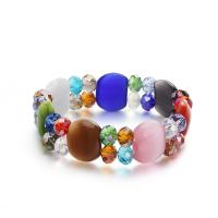 Lampwork Bracelets, with Cats Eye, fashion jewelry & for woman & faceted, mixed colors Approx 7.5 Inch 