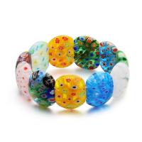 Lampwork Bracelets, fashion jewelry & for woman & inner flower, mixed colors Approx 7.5 Inch 