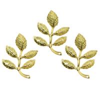 Iron Leaf Pendants, gold color plated Approx 1.8mm 