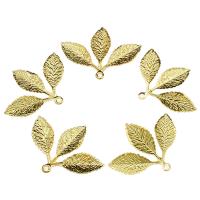 Iron Leaf Pendants, gold color plated Approx 1.4mm 