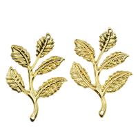Iron Leaf Pendants, gold color plated Approx 1.3mm 