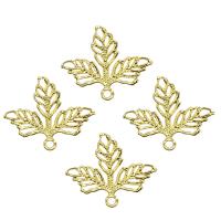 Iron Leaf Pendants, gold color plated, hollow Approx 1.8mm 