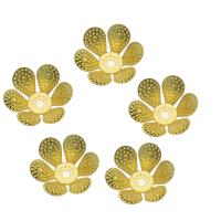 Eisen Perlenkappen, Blume, goldfarben plattiert, 13x5mm, Bohrung:ca. 1.4mm, 1000PCs/Tasche, verkauft von Tasche
