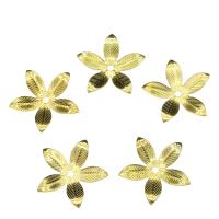 Eisen Perlenkappen, Blume, goldfarben plattiert, 15x2mm, Bohrung:ca. 1.2mm, 500PCs/Tasche, verkauft von Tasche