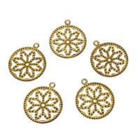 Iron Hollow Pendants, antique gold color plated Approx 1.2mm 
