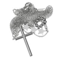 Collar de Acero Inoxidable, con 1.5Inch extender cadena, cadena oval & para mujer, color original, 20.5x41mm,31x9.5mm,1.5mm, longitud:aproximado 17 Inch, Vendido por Sarta