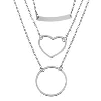 Collar de Acero Inoxidable, con 1.5Inch extender cadena, cadena oval & para mujer, color original, 24mm,29.5x6mm,1.5mm, longitud:aproximado 17 Inch, Vendido por Sarta