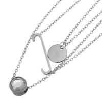 Stainless Steel Jewelry Necklace, with 1.5Inch extender chain, oval chain & for woman, original color, 9mm 1.5 mm Approx 17 Inch 