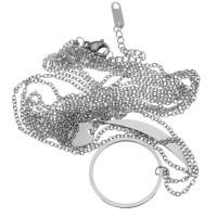 Collar de Acero Inoxidable, con 1.5Inch extender cadena, cadena oval & para mujer, color original, 24mm,36x9mm,1.5mm, longitud:aproximado 17 Inch, Vendido por Sarta