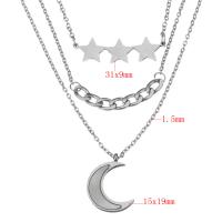 Stainless Steel Jewelry Necklace, with 1.5Inch extender chain, oval chain & for woman, original color  1.5mm Approx 17 Inch 