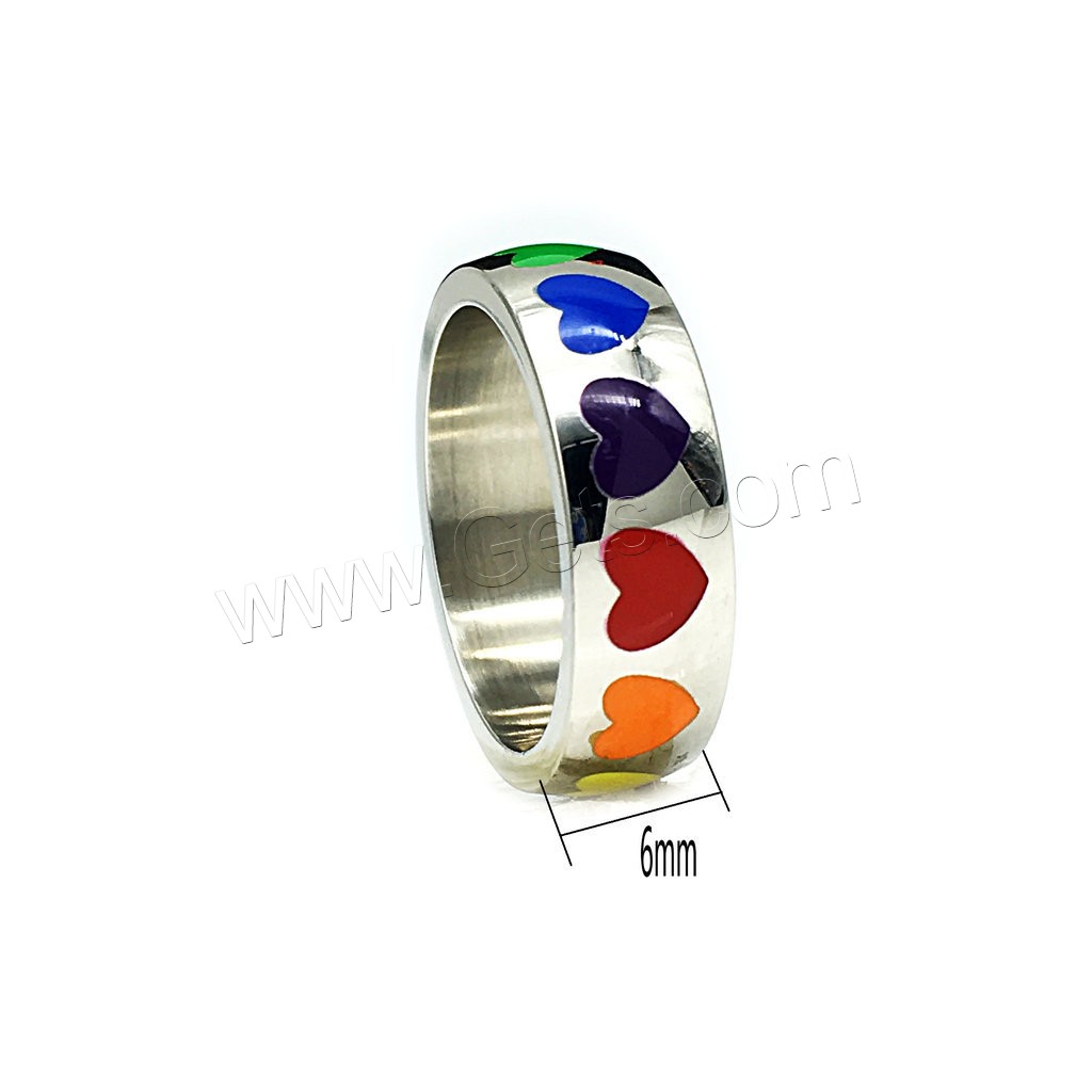 エナメルステンレス鋼指輪, ステンレス, ユニセックス & 異なるサイズの選択, 6mm, 売り手 パソコン