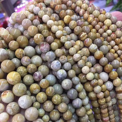 Chrysanthemum Stone Bead, Round, natural, different size for choice, Hole:Approx 1.5mm, Length:Approx 15 Inch, Sold By Strand