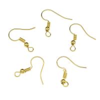 Iron Hook Earwire, gold color plated, with loop Approx 2mm 