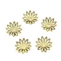 Eisen Perlenkappen, Blume, goldfarben plattiert, 17x3mm, Bohrung:ca. 1mm, 2000PCs/Tasche, verkauft von Tasche