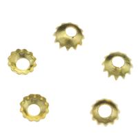 Eisen Perlenkappen, goldfarben plattiert, 4x1mm, Bohrung:ca. 1.3mm, 500PCs/Tasche, verkauft von Tasche
