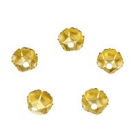 Eisen Perlenkappen, goldfarben plattiert, 4x6mm, Bohrung:ca. 1.3mm, 1000PCs/Tasche, verkauft von Tasche