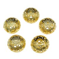 Eisen hohlen Perlen, rund, goldfarben plattiert, 26x19mm, Bohrung:ca. 2mm, 200PCs/Tasche, verkauft von Tasche