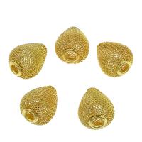 Iron Hollow Beads, Teardrop, gold color plated Approx 2.3mm 