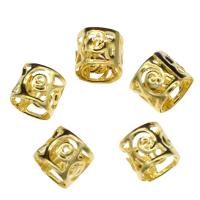 Iron Hollow Beads, Column, gold color plated 