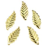Iron Leaf Pendants, gold color plated Approx 1.3mm 