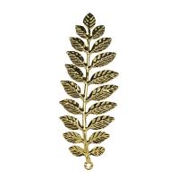 Iron Leaf Pendants, gold color plated Approx 1.7mm 
