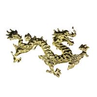 Iron Animal Pendants, Dragon, gold color plated 