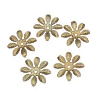 Iron Bead Caps, Flower, gold color plated Approx 1.7mm 