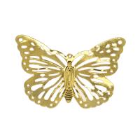 Pendentifs d'animaux en fer, papillon, Placage de couleur d'or, creux Environ 2.9mm Vendu par sac