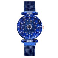 Women Wrist Watch, Zinc Alloy, with Glass, Chinese movement, zinc alloy magnetic clasp, plated, waterproofless & for woman & with rhinestone Approx 8.5 Inch 