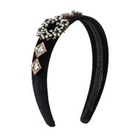 Hair Bands, Pleuche, with Zinc Alloy, plated, for woman & with rhinestone nickel, lead & cadmium free, 140*120mm 
