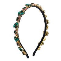 Hair Bands, Zinc Alloy, gold color plated, fashion jewelry & for woman & with rhinestone 140*120mm 