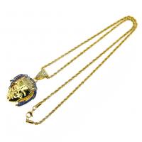 Rhinestone Zinc Alloy Necklace, plated, French Rope Chain & for man & with rhinestone 40*33mm Inch 