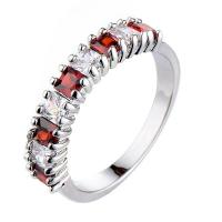 Cubic Zircon Brass Finger Ring, silver color plated & for woman & with cubic zirconia 