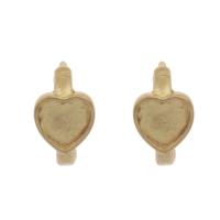 Messing Huggie Hoop Ohrringe finden, Herz, DIY, originale Farbe, 12x7x1mm, 50PaarePärchen/Tasche, verkauft von Tasche