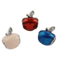 Stainless Steel European Beads, 316L Stainless Steel, Apple, enamel & with rhinestone Approx 4mm 