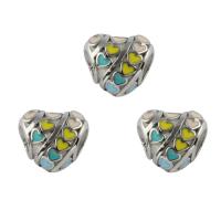 Stainless Steel European Beads, 316L Stainless Steel, Heart, enamel, multi-colored Approx 4mm 