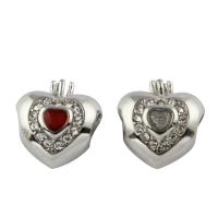 Stainless Steel European Beads, 316L Stainless Steel, Heart, enamel & with rhinestone Approx 3mm 