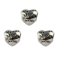 Stainless Steel European Beads, 316L Stainless Steel, Heart, enamel, original color Approx 4mm 